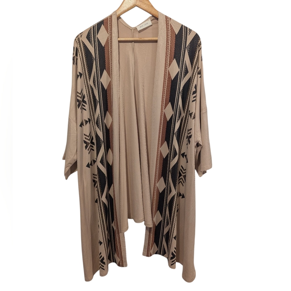 Phil Love Women's Bohemian Aztec Kimono Cardigan Size Medium